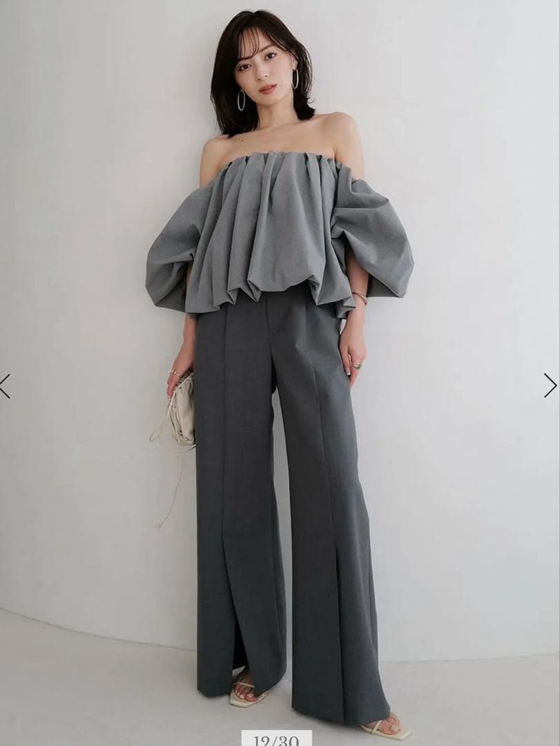 anuans ボリュームバルーントップス GRAY