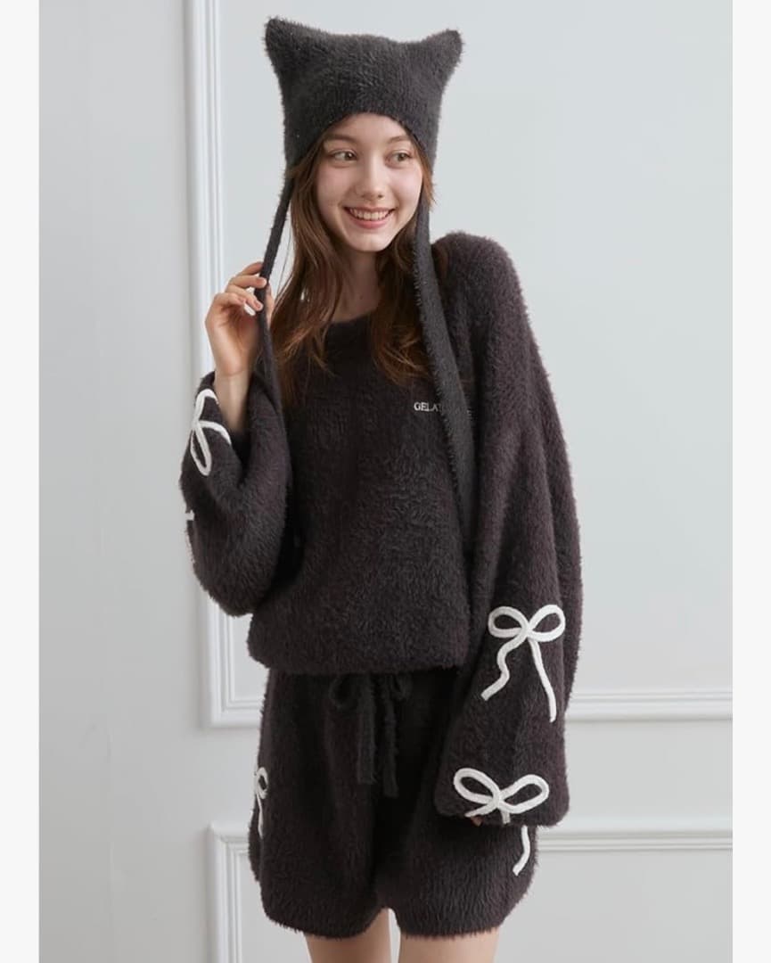 gelato pique リボンフェザーロンパース　DGRY