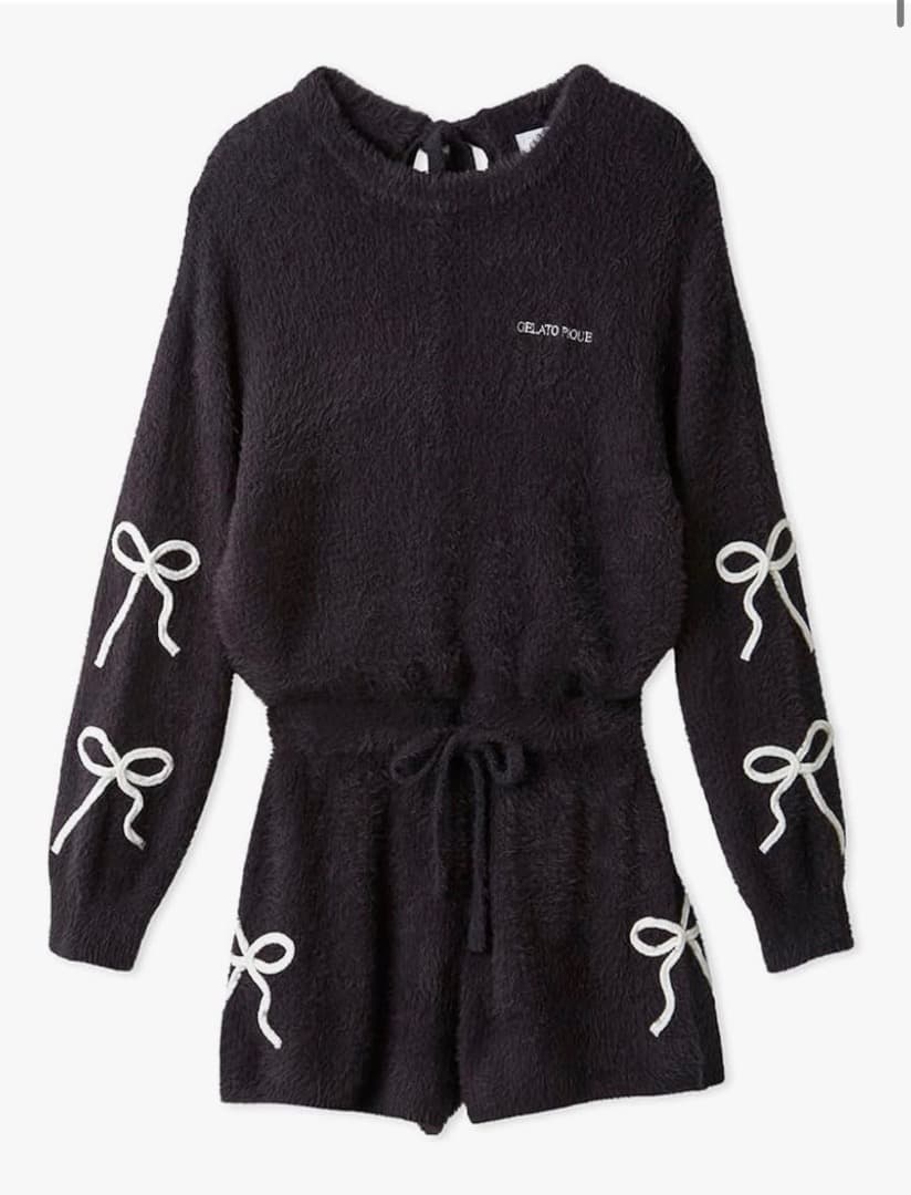 gelato pique リボンフェザーロンパース　DGRY