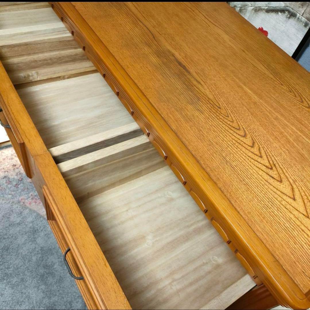 クラシックアンティーク高級ナラ材突板 洋服タンス 昭和レトロ 大容量チェスト