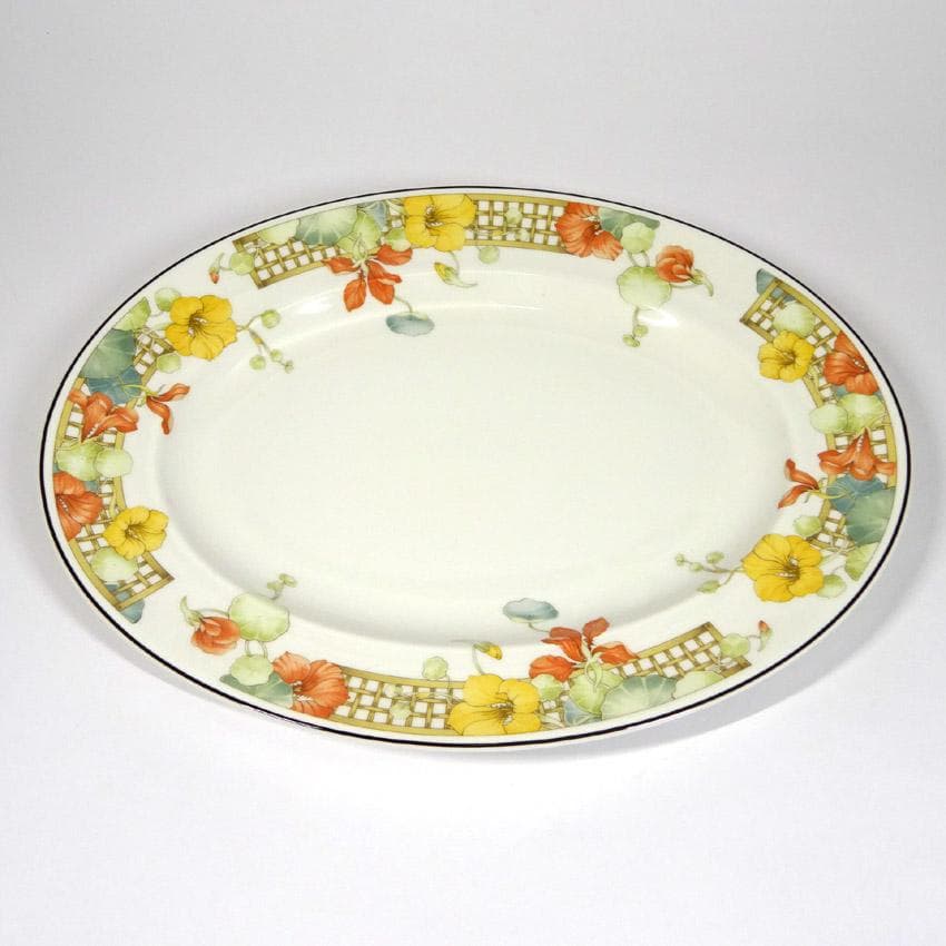 【a-082c/g】　プレート　オーバルプレート　トレリスの花