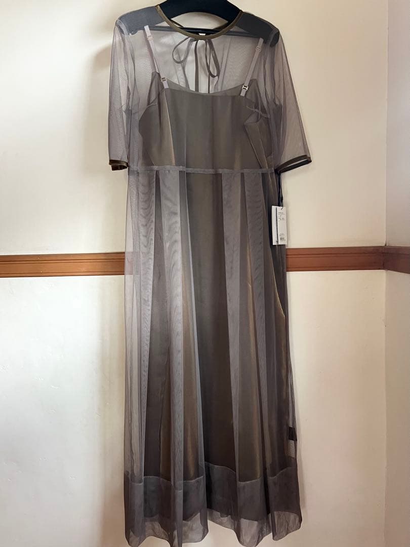 kaene シャンブレーキャミドッキングドレス ブラウン サイズ36 新品未使用