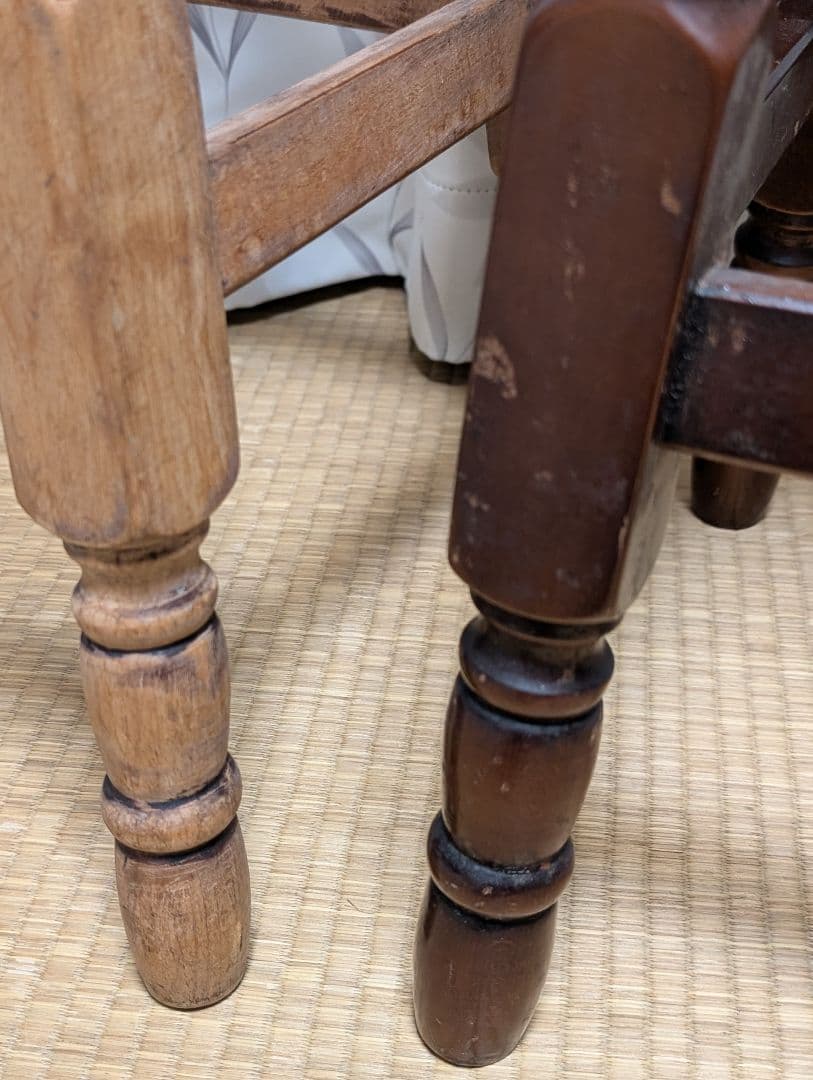 木製　スツール　カウンター チェア　2脚　イタリア風