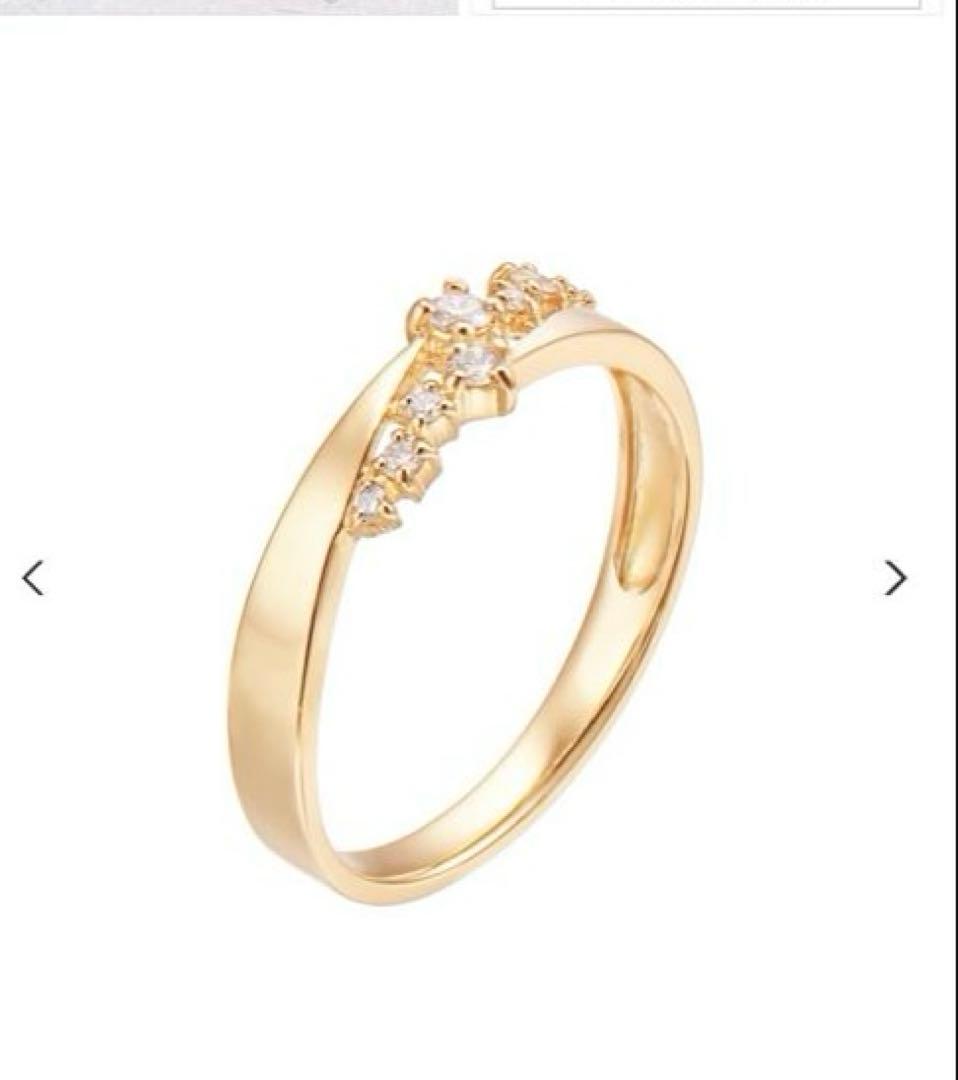 イ*読様 ツツミ　K18イエローゴールドダイヤモンドリング　13号