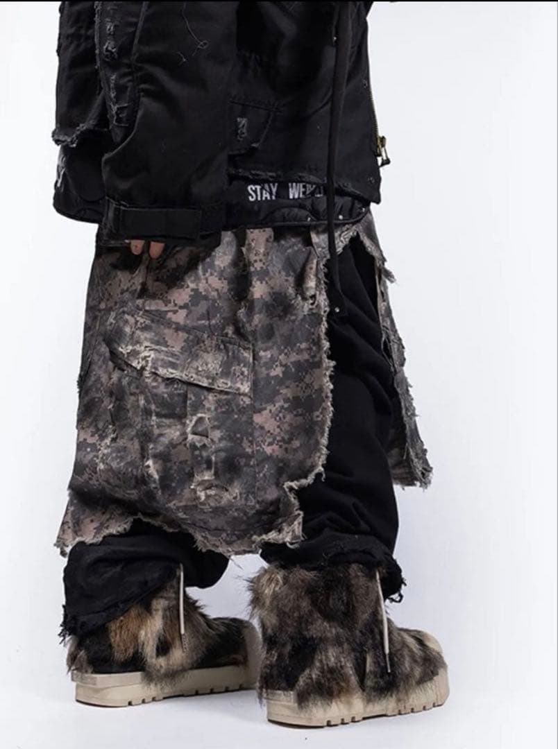 [完売モデル]27.5センチ FVVO x ROCKSTA ダークグレー ファー