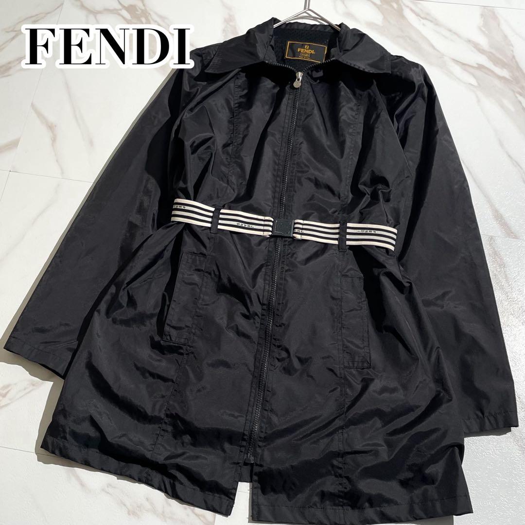ジャケット・アウター Fendi Vintage Maglia Black Packable Coat