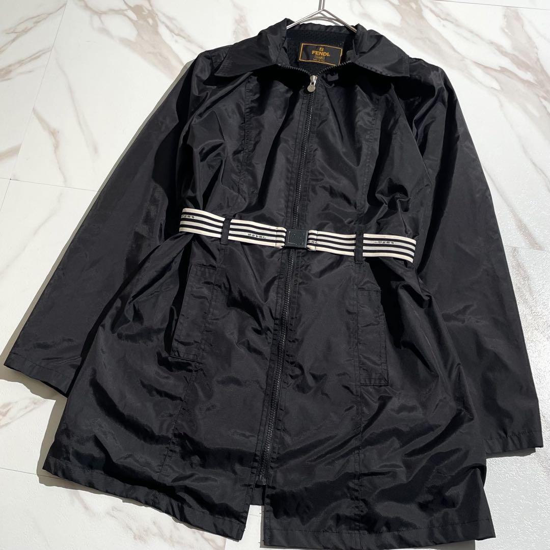 ジャケット・アウター Fendi Vintage Maglia Black Packable Coat
