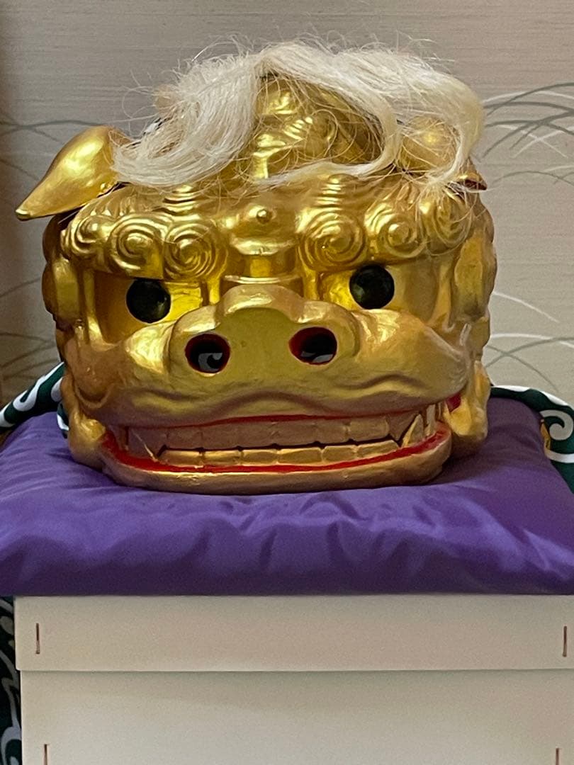 なみ　特注品　金獅子　昼神小獅子造形工房作　受注生産作品　名入れ