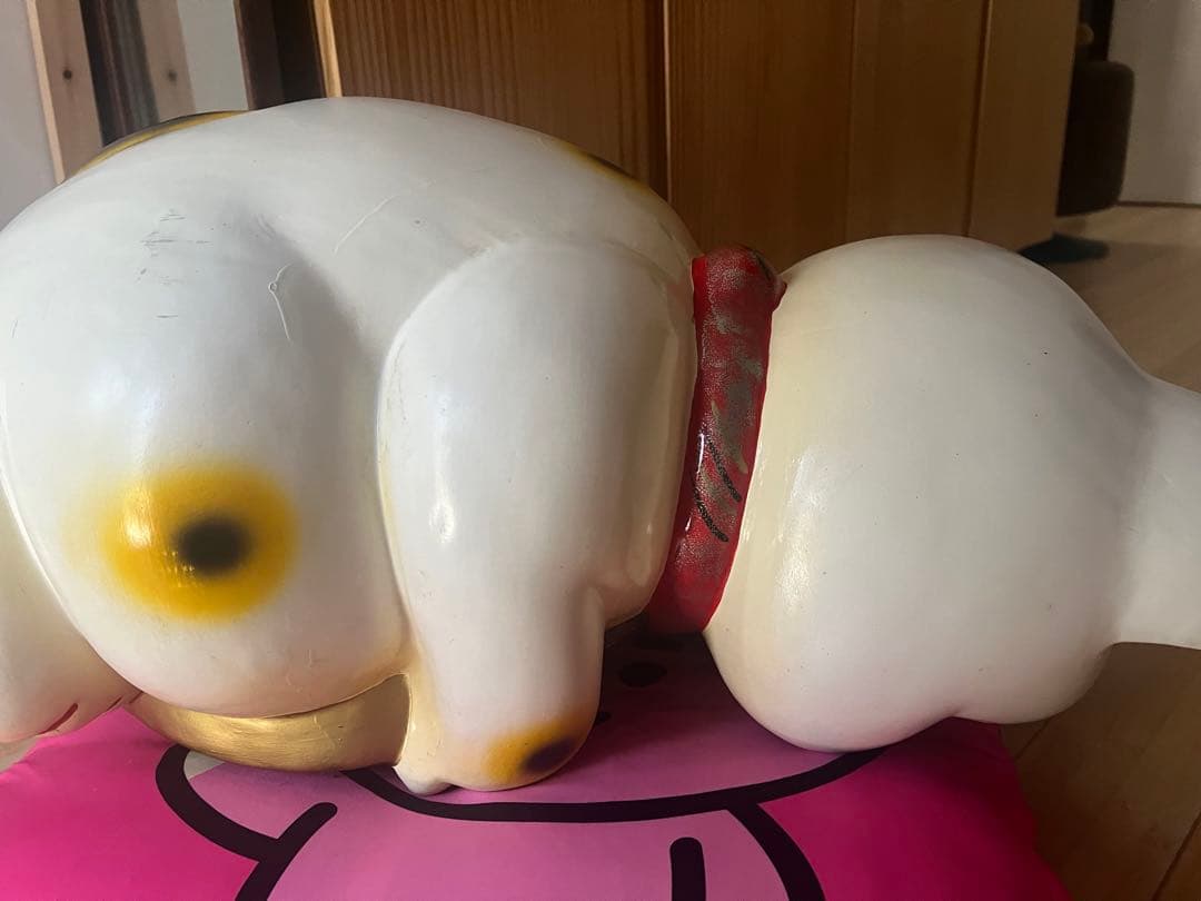 【超大型61cm】陶器製 招き猫 開運 商売繁盛 骨董品 縁起物 店舗用 福猫