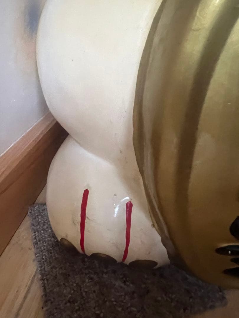 【超大型61cm】陶器製 招き猫 開運 商売繁盛 骨董品 縁起物 店舗用 福猫