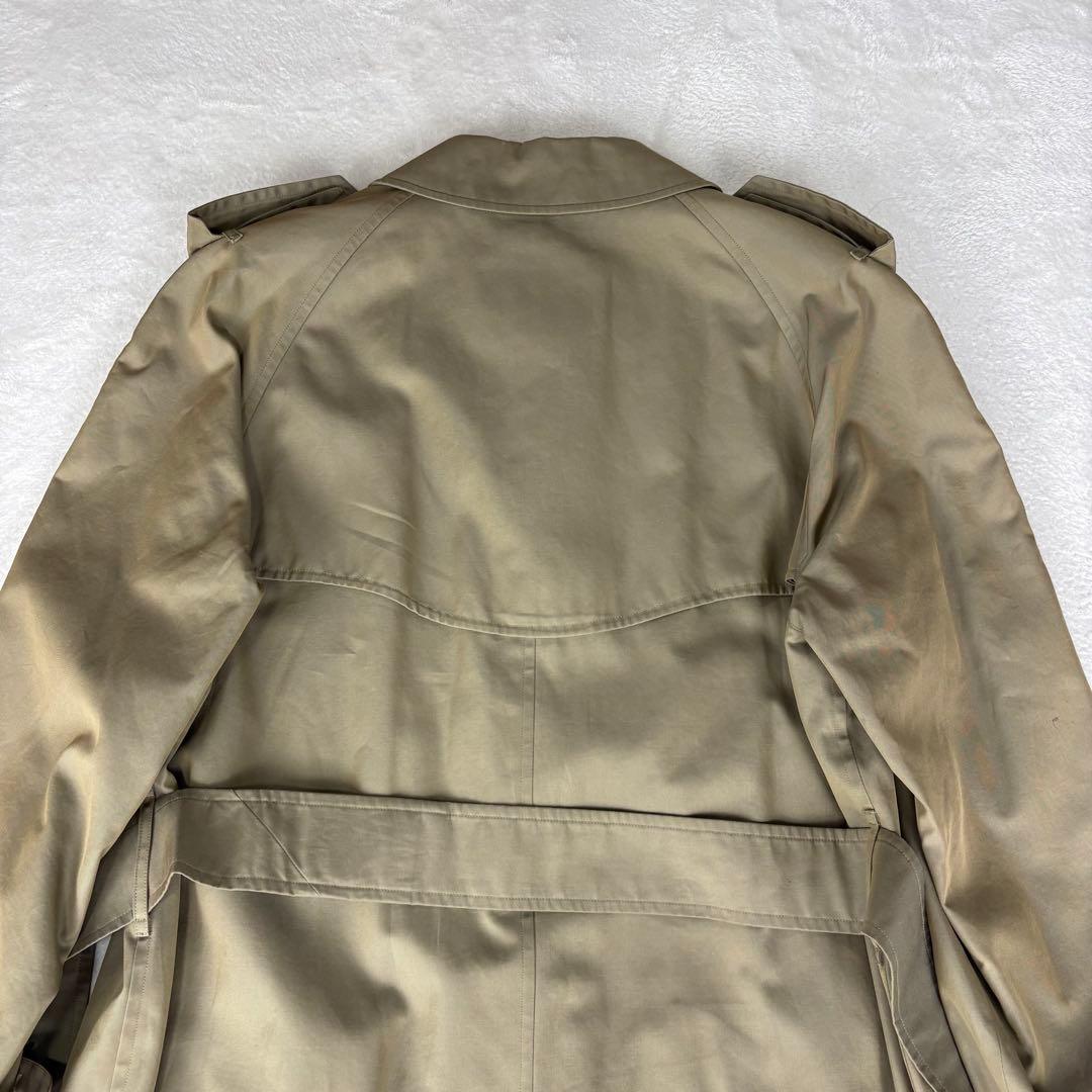 バーバリー　トレンチコート　ノバチェック　玉虫色　カーキ　ダブル　ベルト