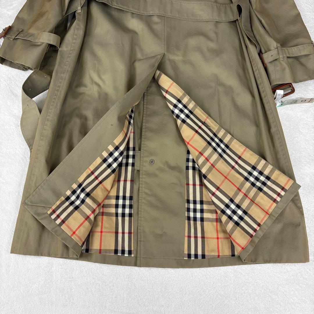 バーバリー　トレンチコート　ノバチェック　玉虫色　カーキ　ダブル　ベルト