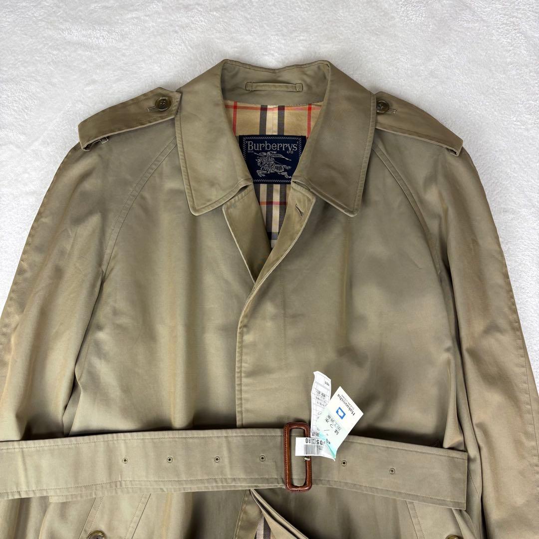 バーバリー　トレンチコート　ノバチェック　玉虫色　カーキ　ダブル　ベルト