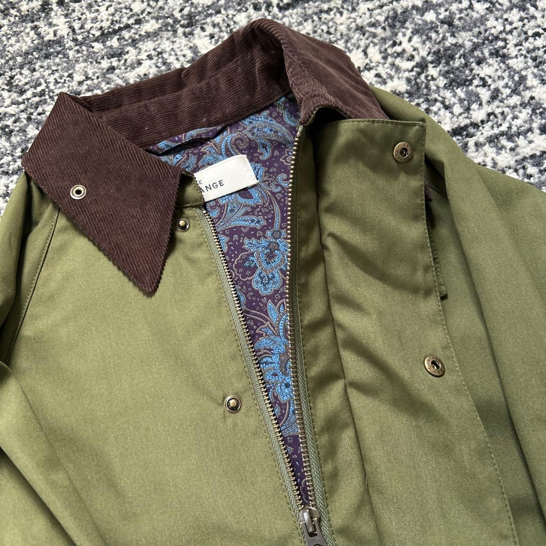 オリーブグリーン コーデュロイ襟 コート