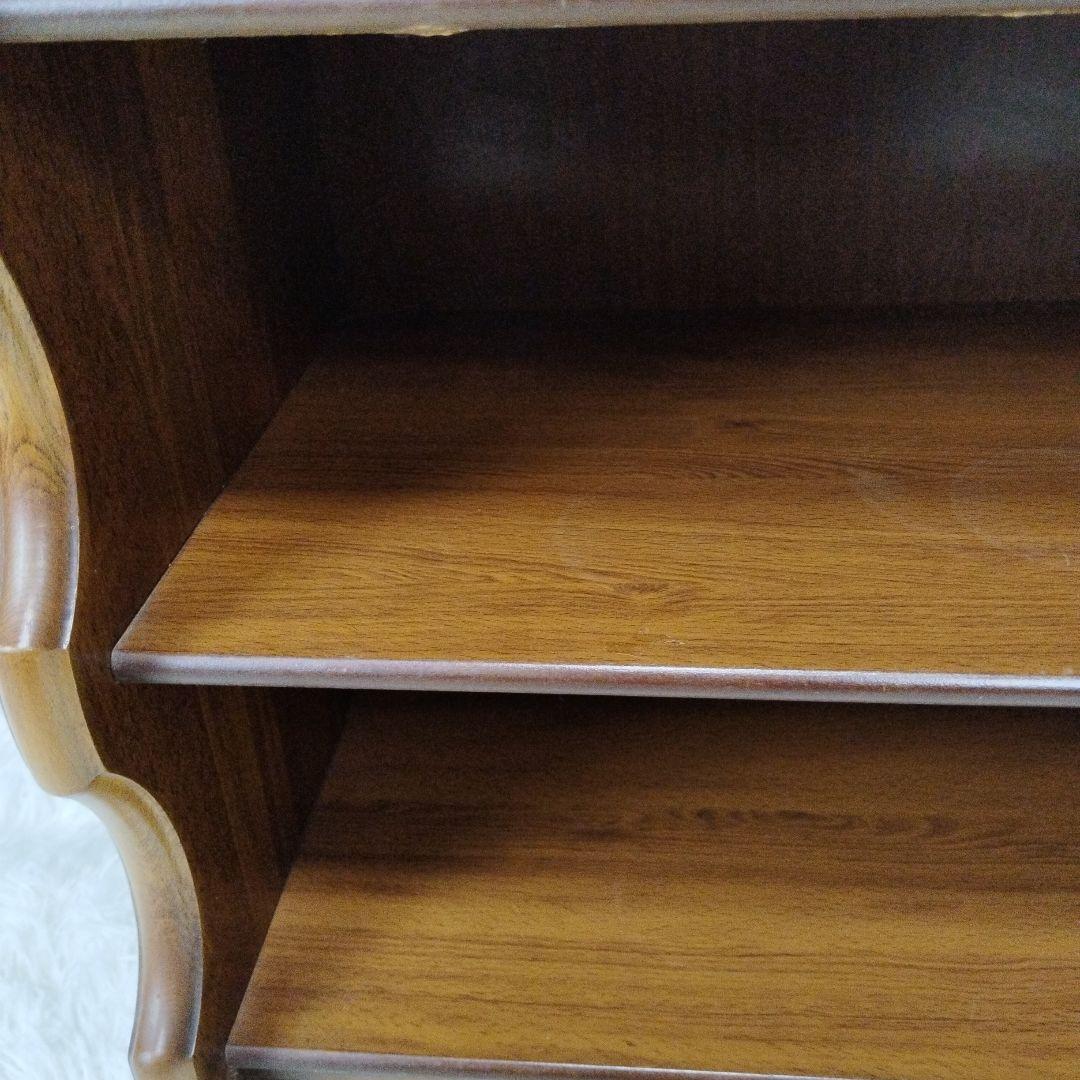 【美品】昭和レトロ カリモク コロニアル 木製ラック スリッパラック 古家具