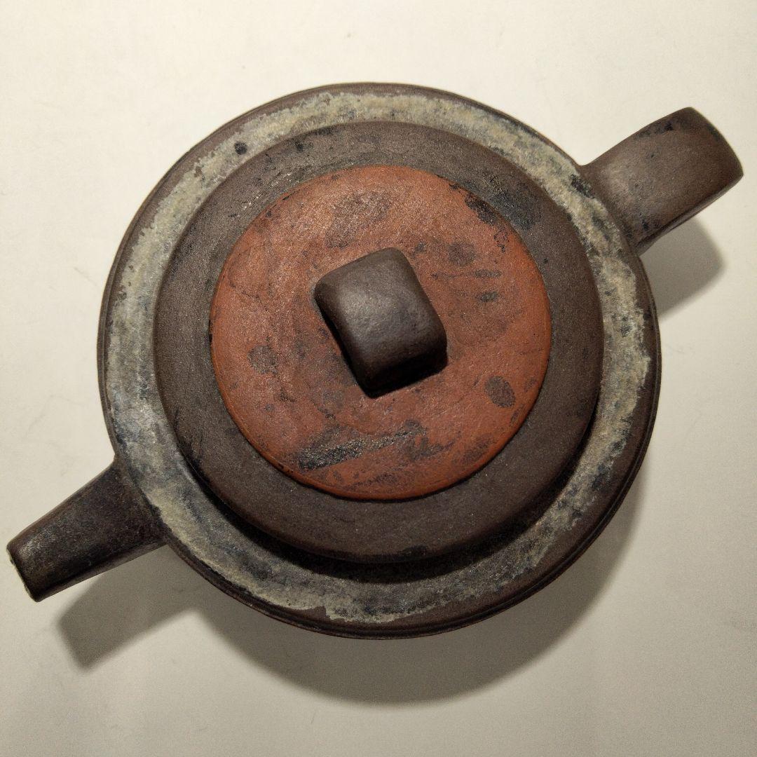 M135-3 清朝期 万豊順記款 (萬豊順記) 平底 紫砂壺 朱泥壺 紫砂急須