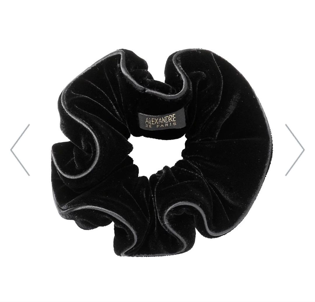 ALEXANDRE DE PARIS 黒 ベルベット シュシュ ベロア