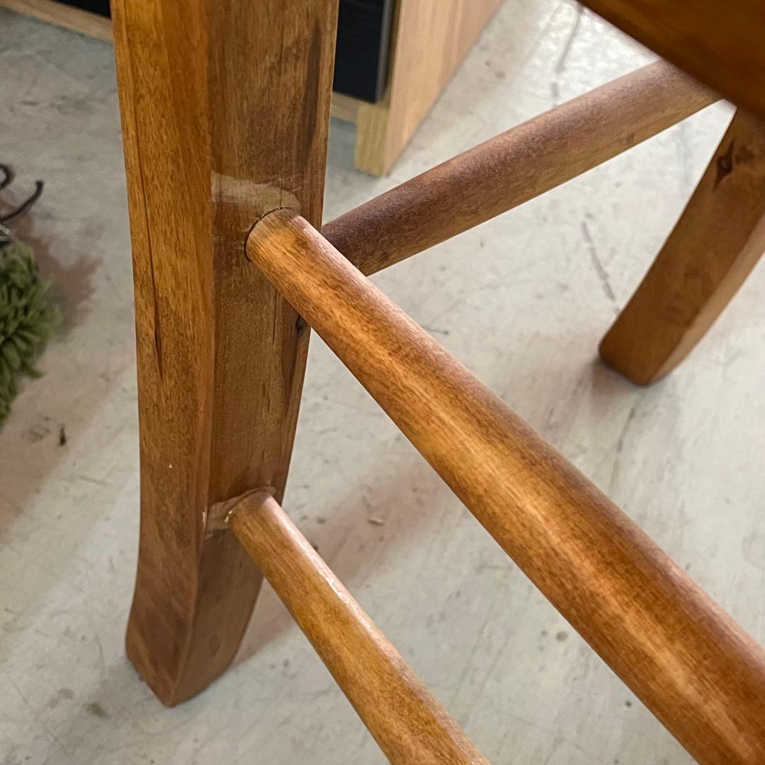 アンティーク調 チャーチチェア風　ナチュラルウッド　ブックラック付き　椅子　1脚