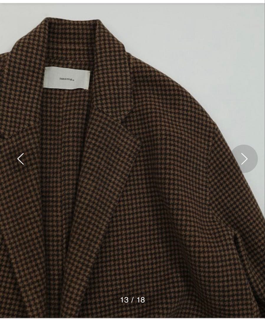 トゥデイフル　TODAYFUL オーバーチェックコート　38