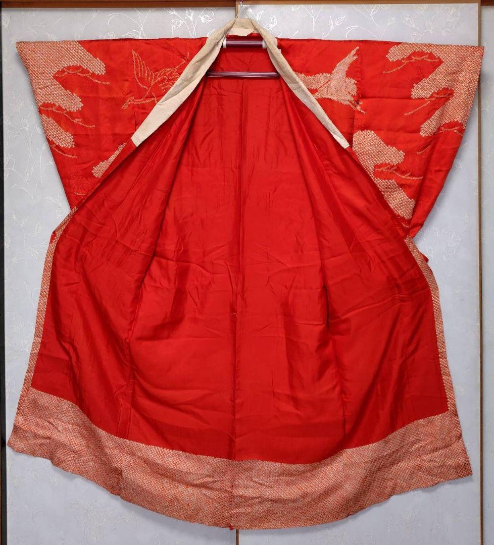 RK521アンティーク子供着物長襦袢着丈134センチ裄丈62センチ正絹綺麗美品