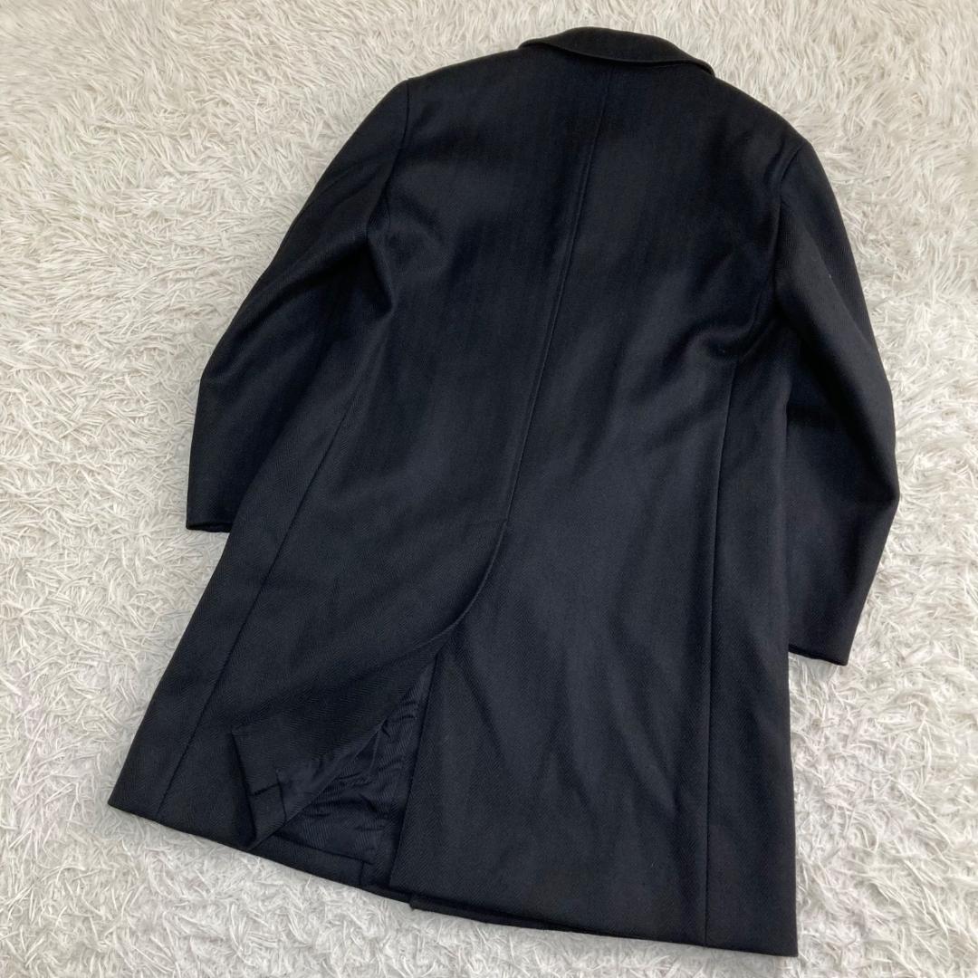 美品✨アクアスキュータム ヘリンボーン ウール ステンカラーコート ロングコート