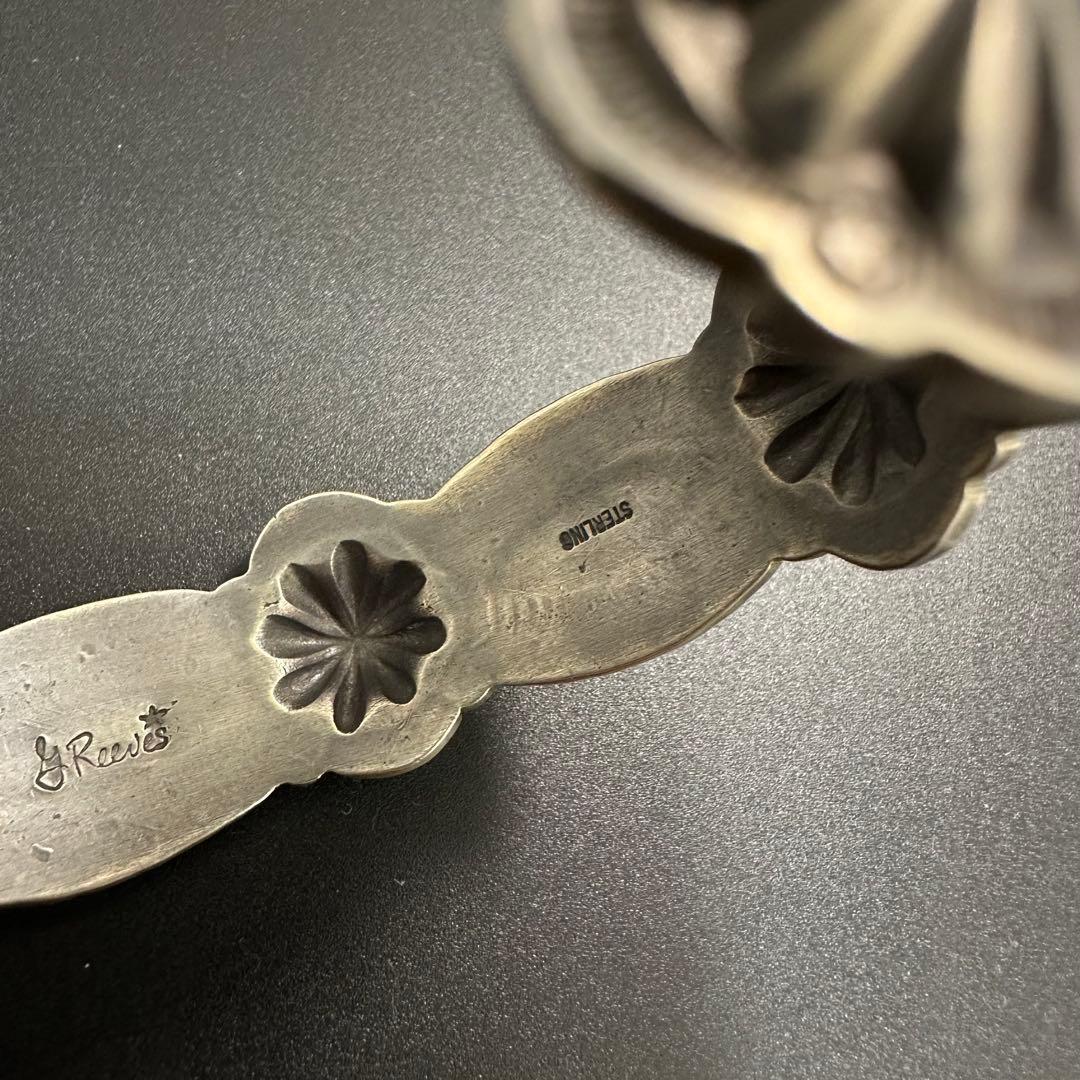 Navajo Gary Reeves 5連コンチョ スタンプワーク バングル