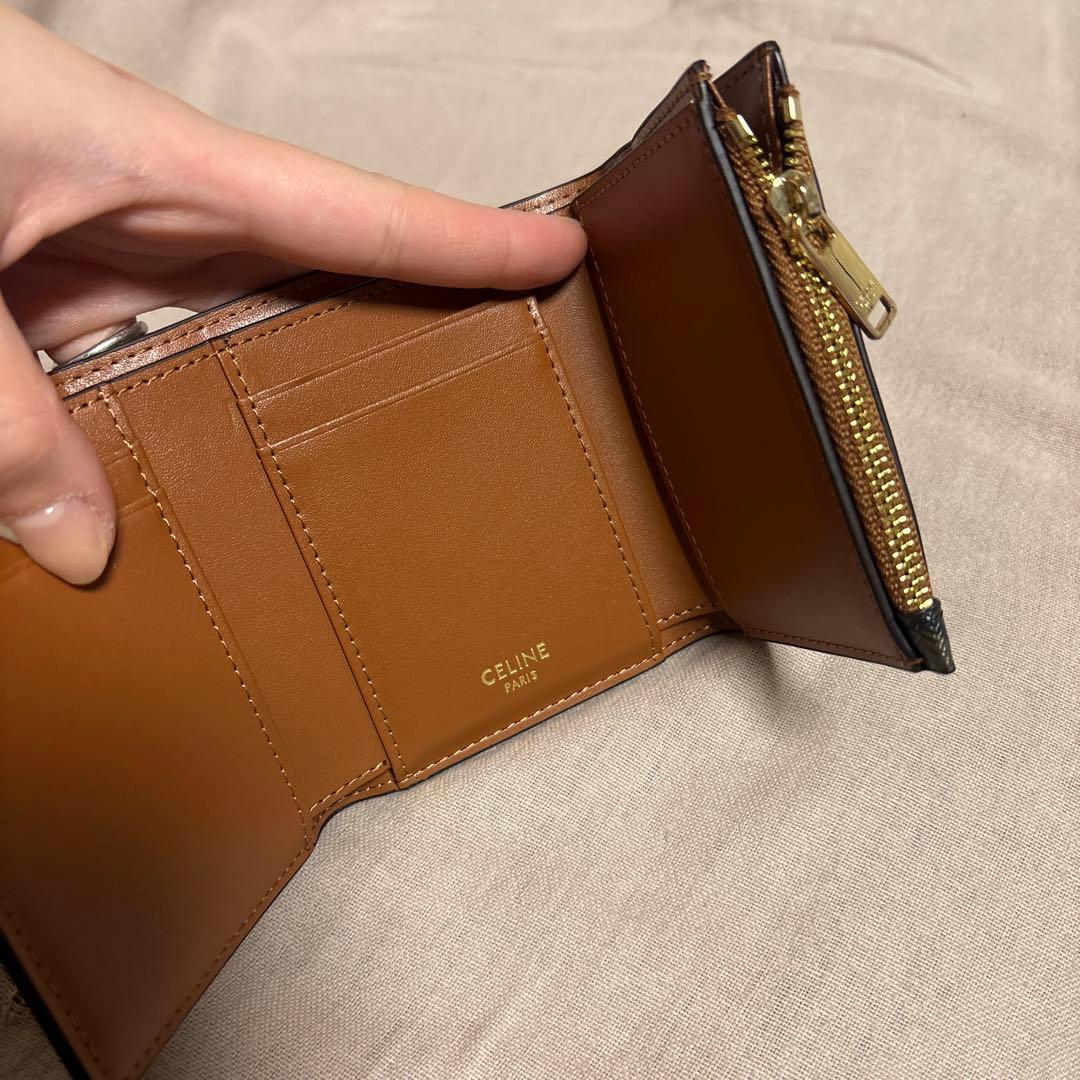 CELINE 三つ折り財布 ブラック・ゴールド