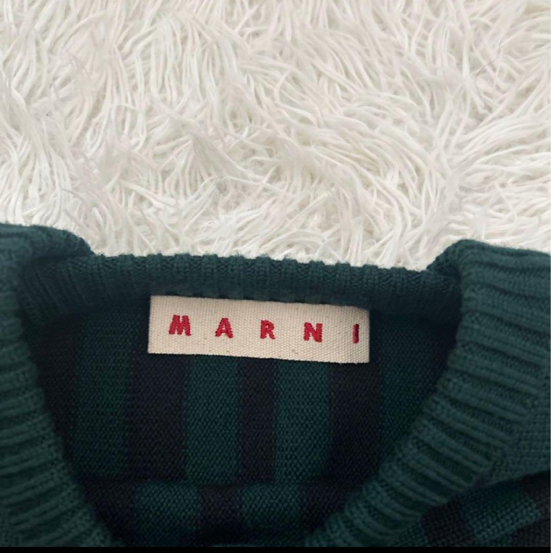 S*Q様 MARNI ダークグリーン ブラック ストライプ ニットM