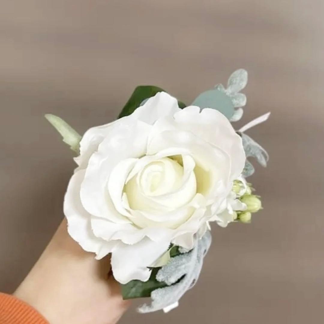 ブーケ　ブートニアセット／ナチュラルブーケ／グリーン