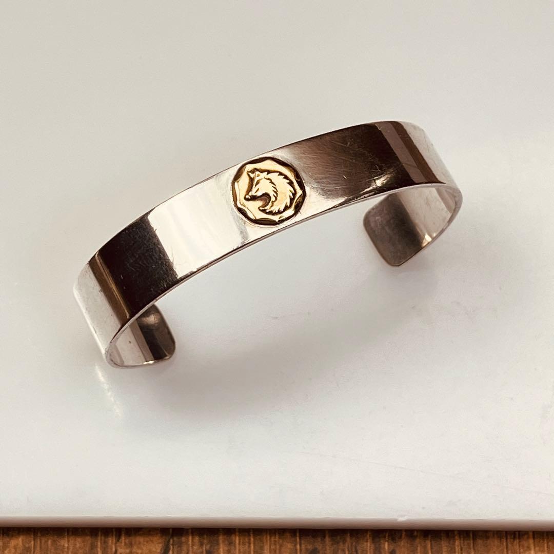 TADY&KING SV925 K18 平打ちバングルGPウルフ 平打ち