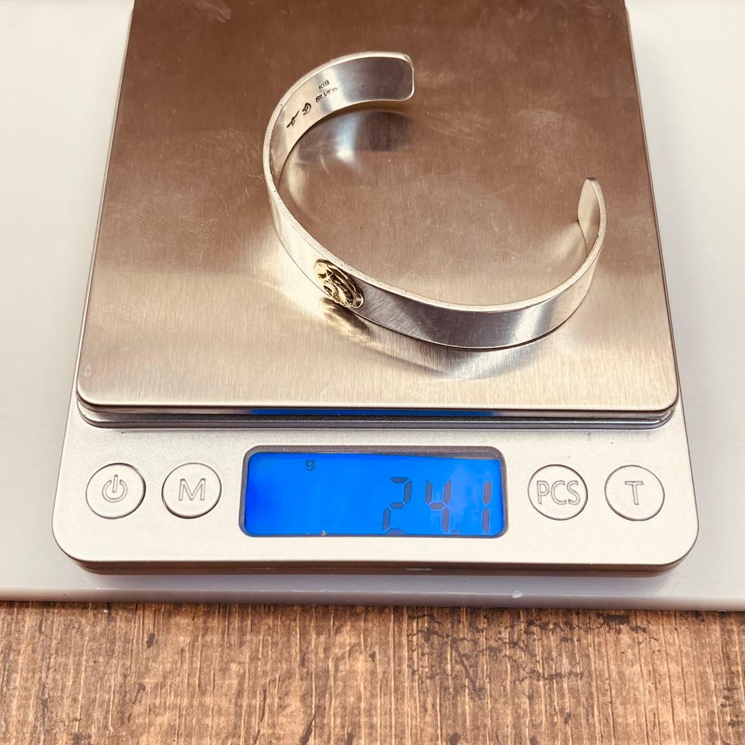 TADY&KING SV925 K18 平打ちバングルGPウルフ 平打ち