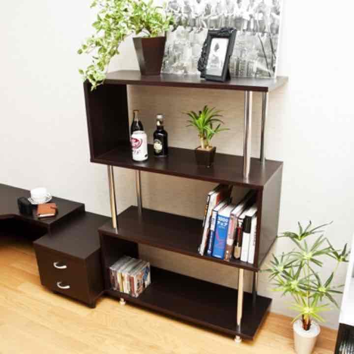 S-VIEW　ラック　4段　BK/WAL/WH