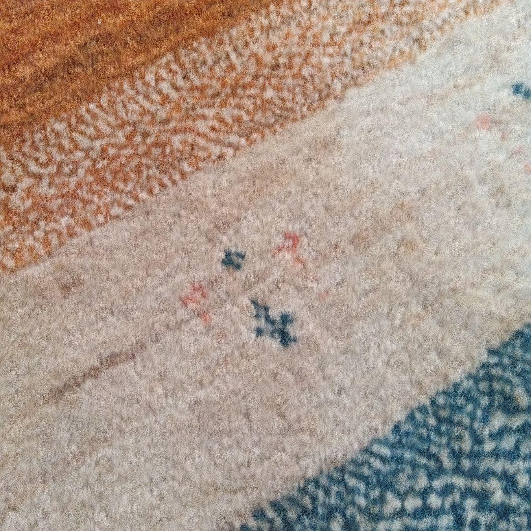 ギャベ　ストライプデザインラグ 　　　マット