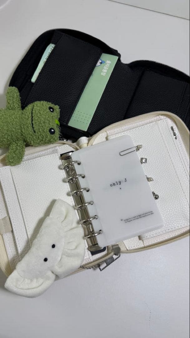 A7 貯金バインダー ウォレット ダイアリー パスポート 現金貯金 白