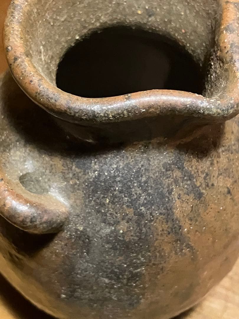 越前　双耳壺　花入　穴窯焼き締め　（小）