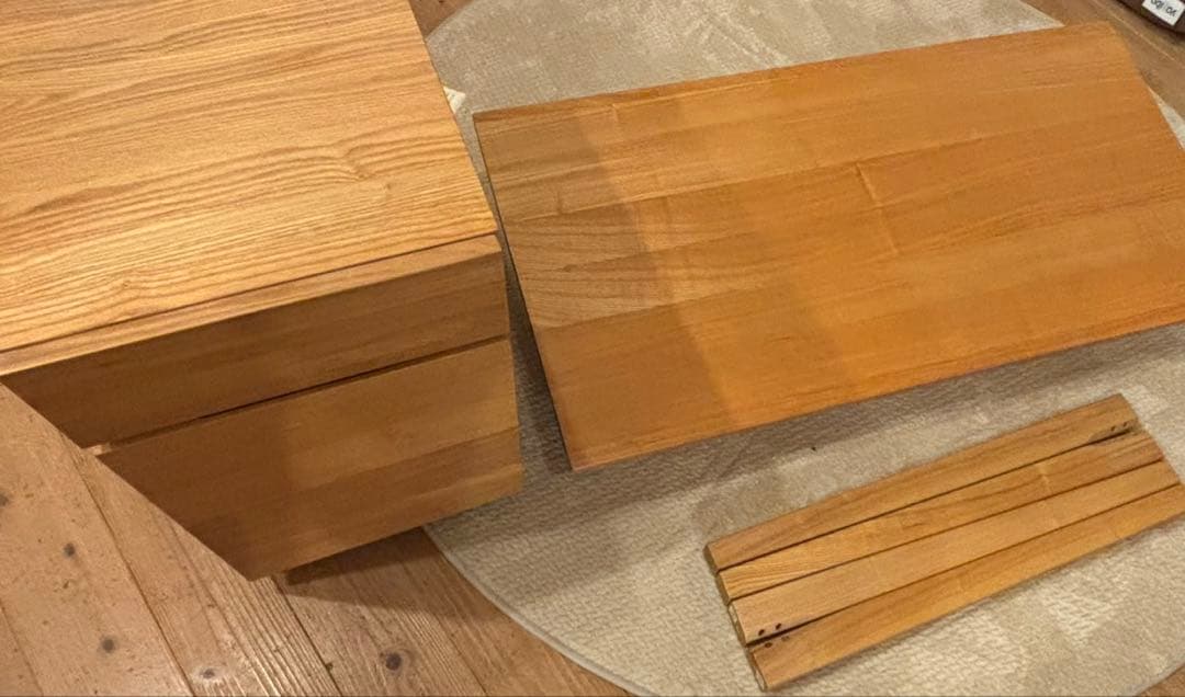 【直接お渡し】無印良品 タモ材 デスク キャビネットセット　勉強机　中古