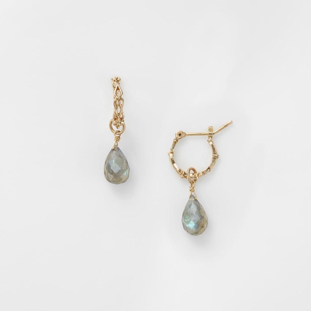 K10ラブラドライトピアスセット アガット