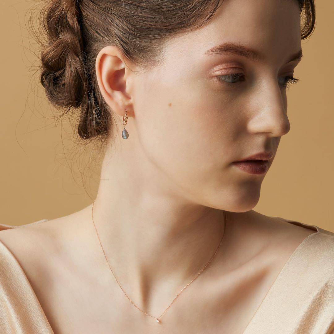 K10ラブラドライトピアスセット アガット