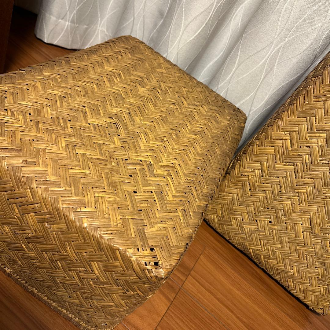 竹籠　竹行李　古道具　アンティーク　竹籠　収納　カゴ　昭和レトロ　長方形