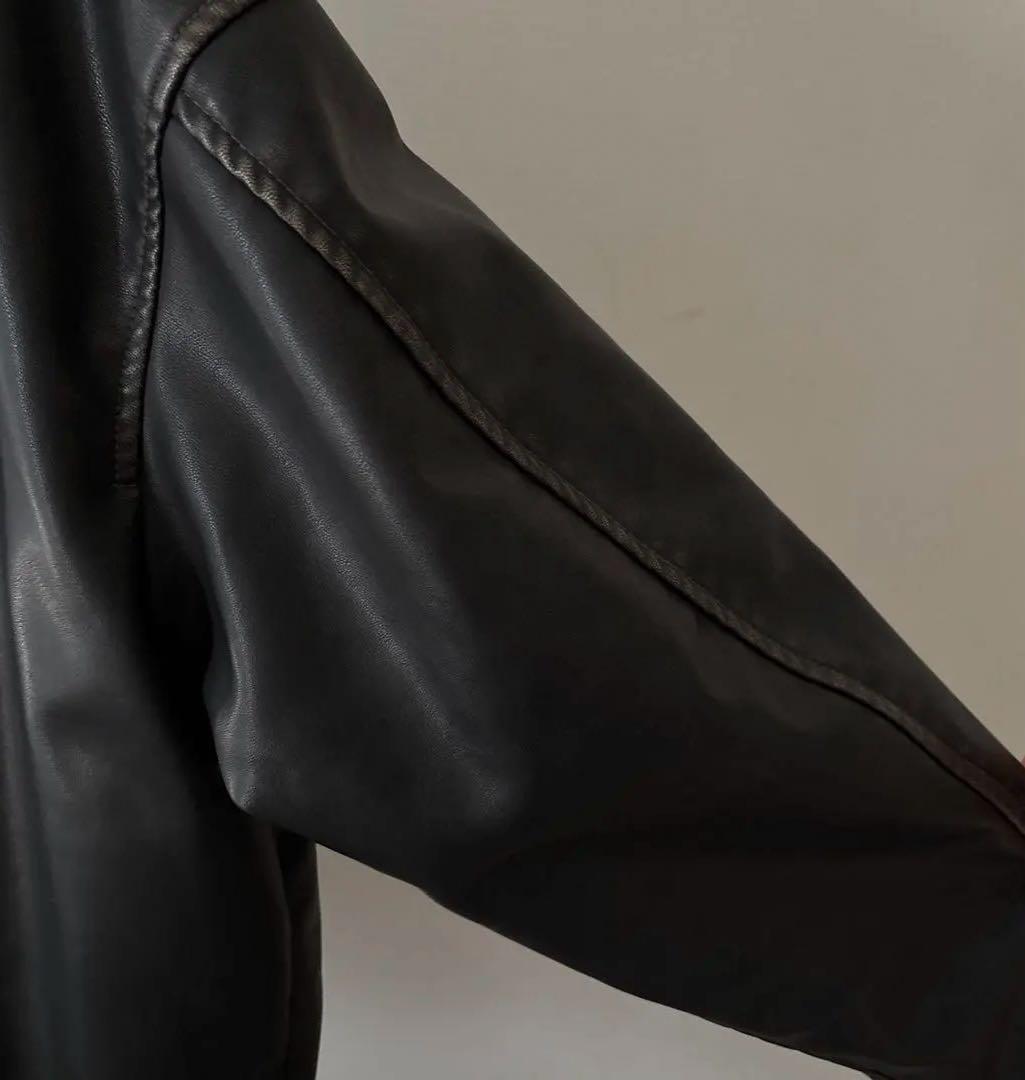 LAGUA GEMフェイクレザーヴィンテージジャケット