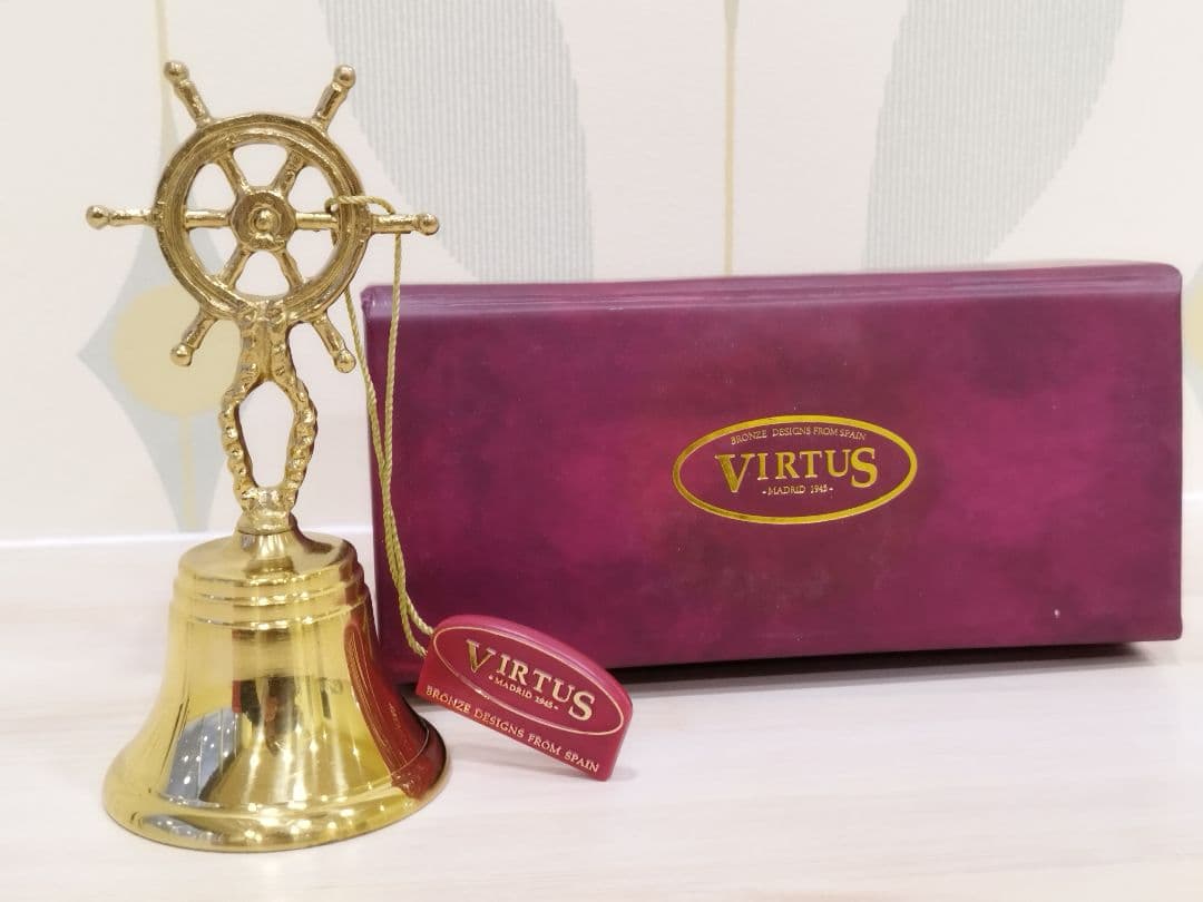 【新品未使用】VIRTUS スペイン直輸入高級ブロンズ品　卓上ベル舵輪（柄なし）