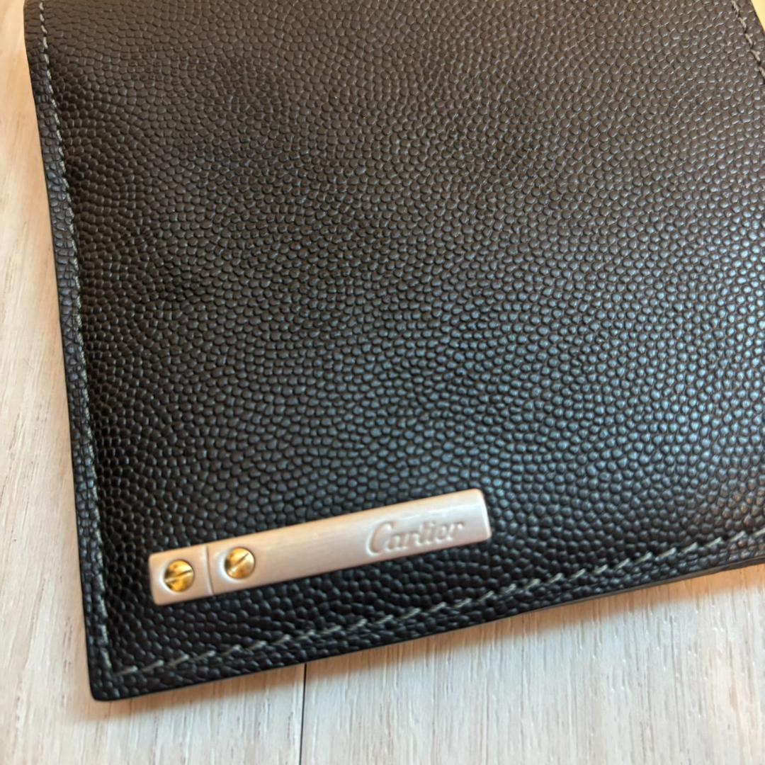 【美品】Cartier カルティエ サントス 二つ折り財布 ロゴプレート