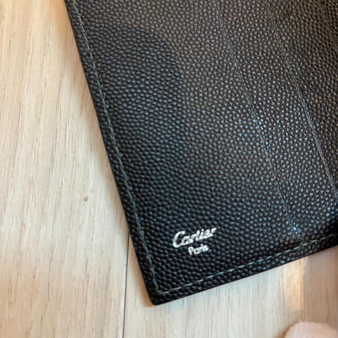 【美品】Cartier カルティエ サントス 二つ折り財布 ロゴプレート