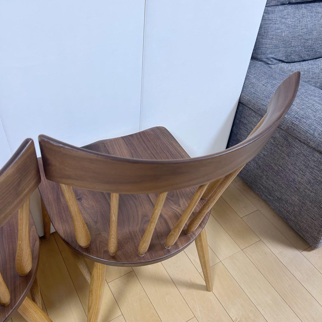 アコールチェア　ウィンザー　ウォールナット無垢　オーク無垢　座刳り加工アーコール