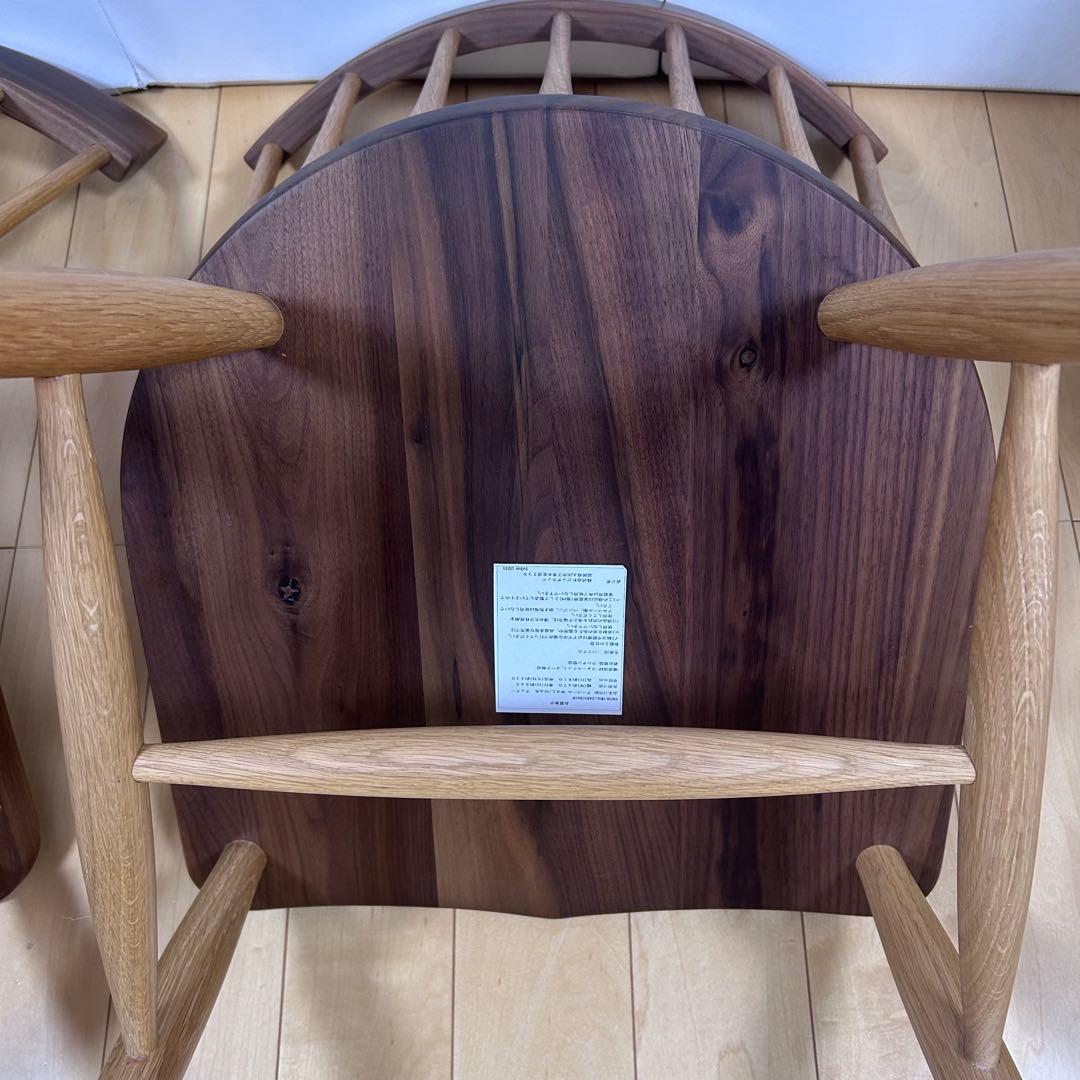 アコールチェア　ウィンザー　ウォールナット無垢　オーク無垢　座刳り加工アーコール