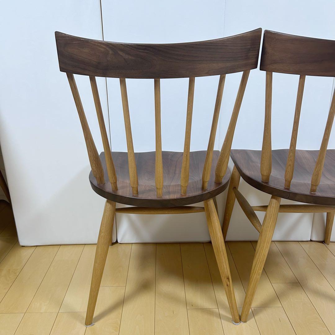 アコールチェア　ウィンザー　ウォールナット無垢　オーク無垢　座刳り加工アーコール