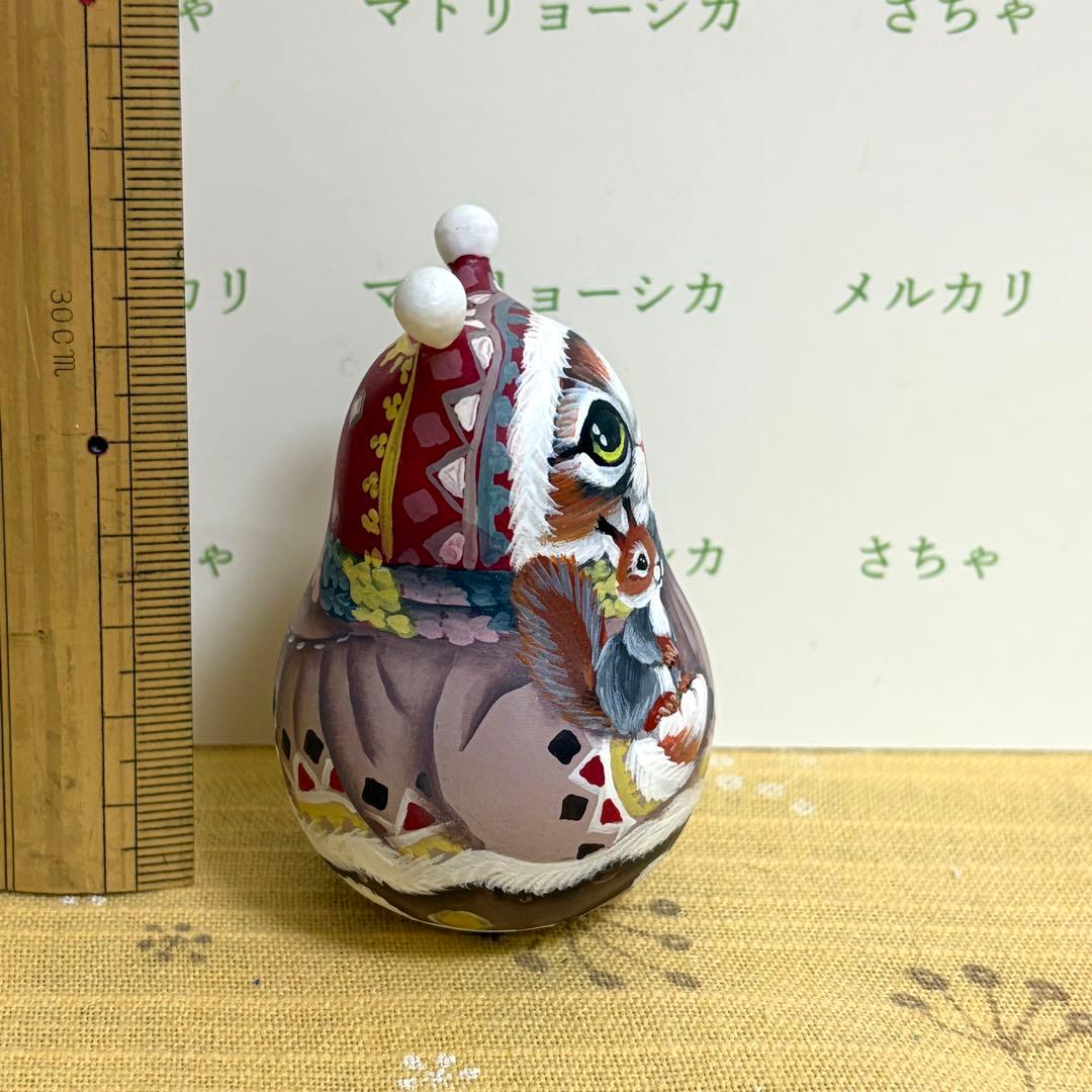 猫　マトリョーシカ　おきあがりこぼし　ロシア雑貨　手描き