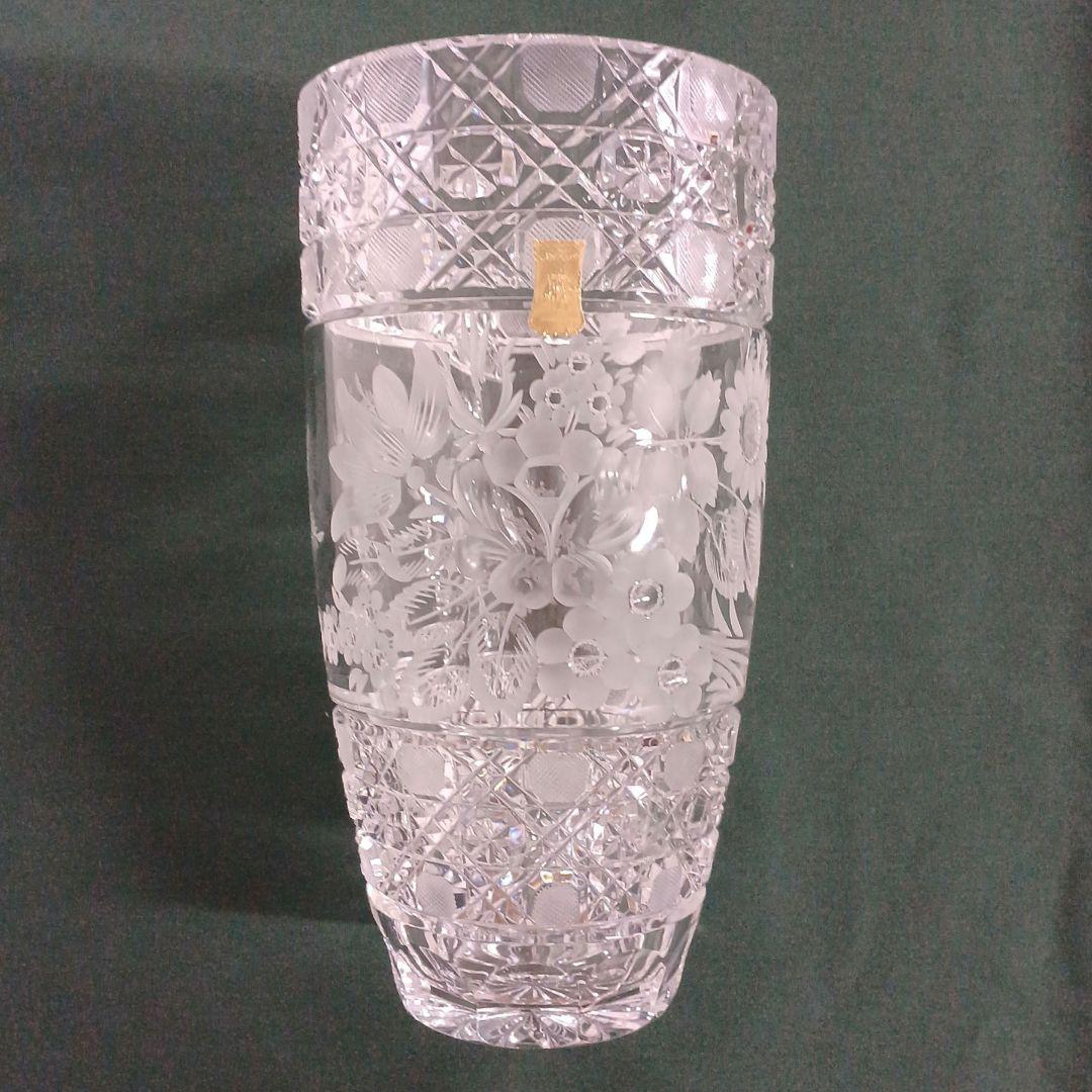 未使用 マイセンクリスタル マイセンフラワー 花瓶 フラワーベース 切り子