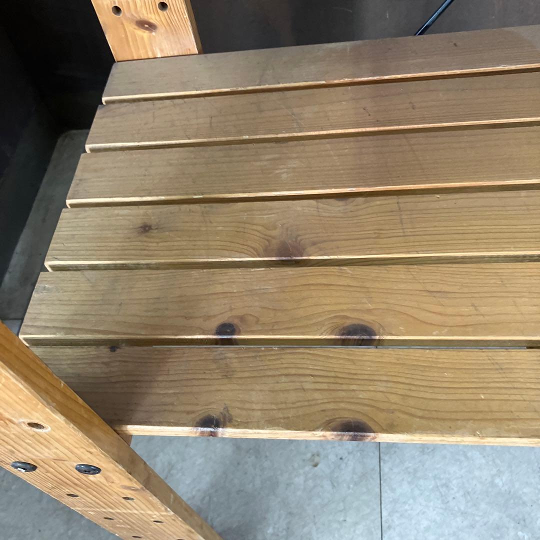 A-5 北欧レトロ 天然木 3段木製ラック ウッドシェルフ 飾り棚/多目的ラック