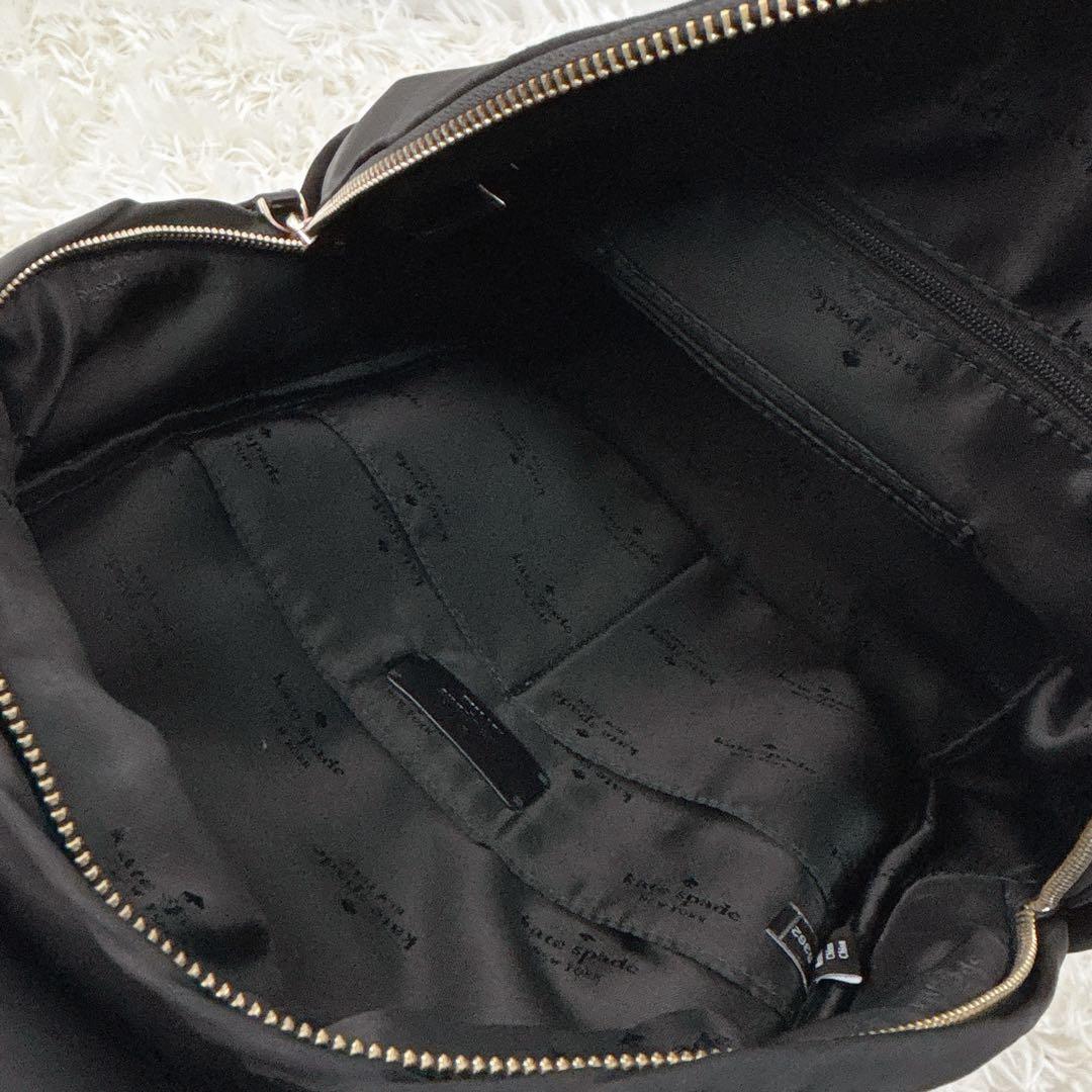 美品✨kate spadeケイトスペード チェルシー黒リュック ナイロン×レザー